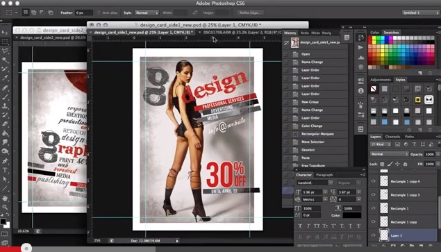 How to make a 2 Sided Fashion Design Card in Photoshop FAST