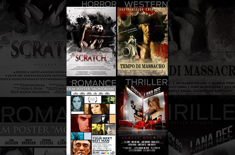 4 Movie Posters Bundle