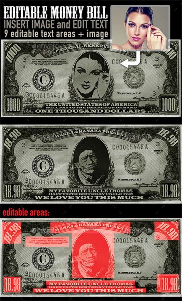 Editable Dollar Bill | Scarab13 Designs, Creative Resources for Masses