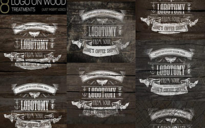 8 Logos on Wood – mockups