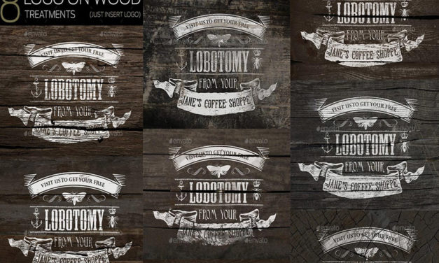8 Logos on Wood – mockups