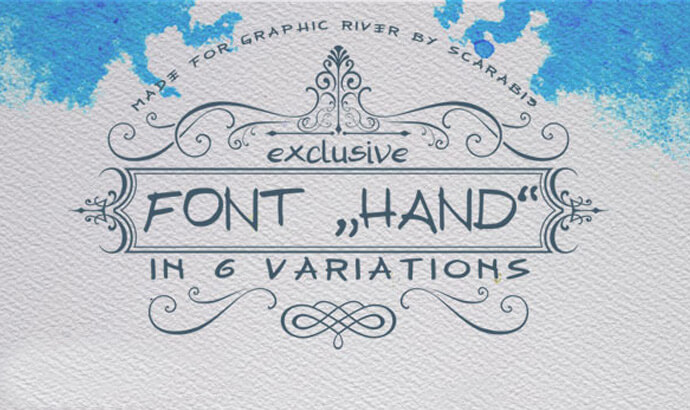 Font “HAND” in 6 versions