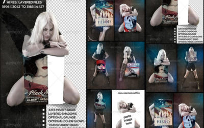 7 Layered Mockups with a Girl