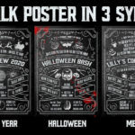 Chalk Poster in 3 styles – Halloween, New Year’s, and Menu
